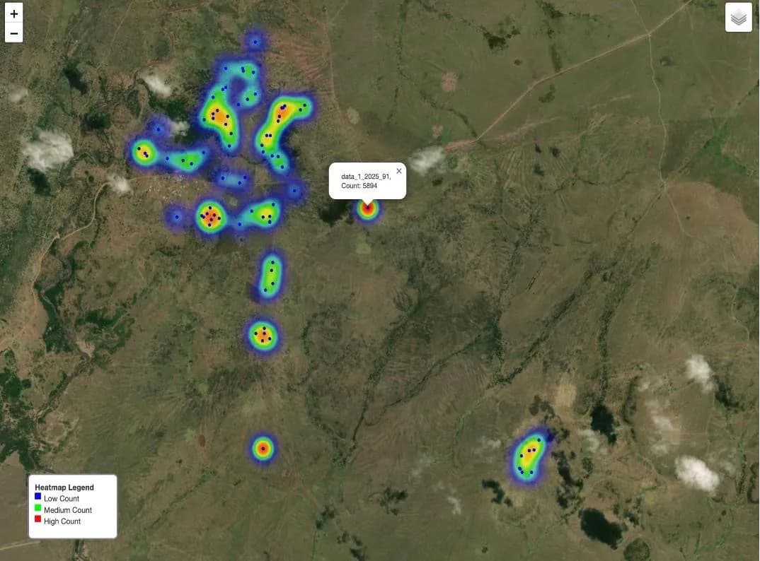 Methane observations mapped from Earth observation data